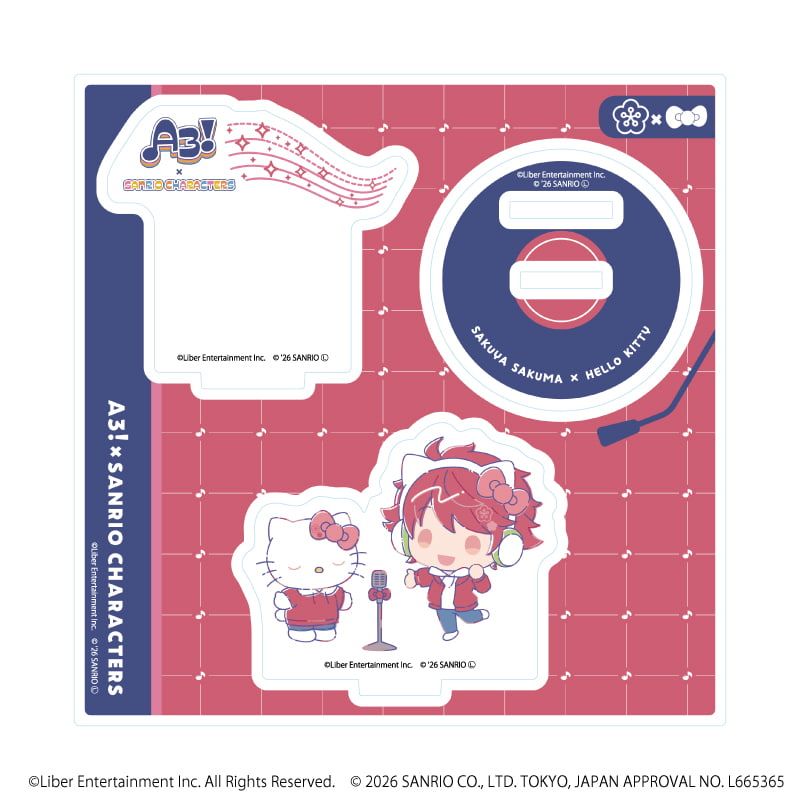 アクリルスタンドプレート「A3!×Sanrio characters」25/佐久間 咲也×ハローキティ(コラボイラスト)