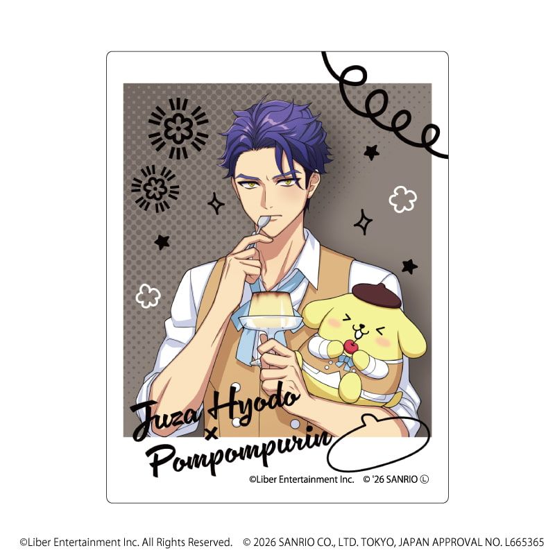 ダイカットスマホステッカー「A3!×Sanrio characters」55/兵頭 十座×ポムポムプリン(コラボイラスト)