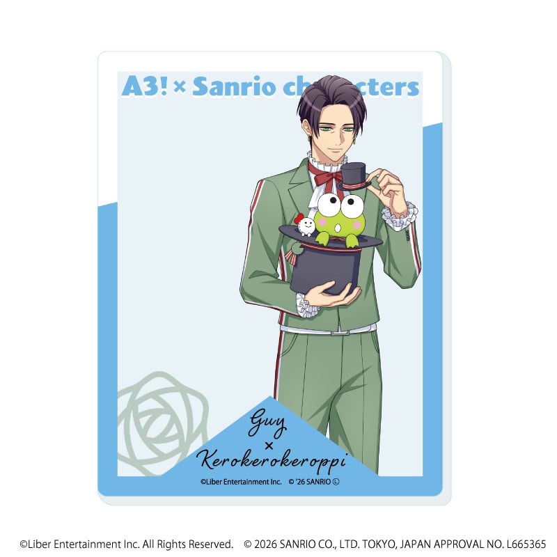アクリルカード「A3!×Sanrio characters」22/ガイ×けろけろけろっぴ(コラボイラスト)