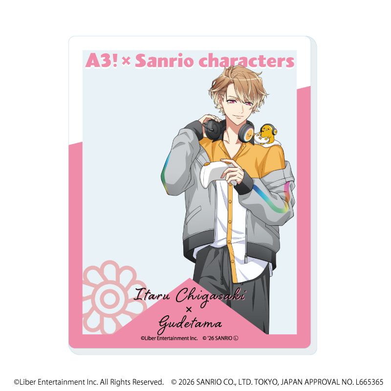 アクリルカード「A3!×Sanrio characters」19/茅ヶ崎 至×ぐでたま(コラボイラスト)