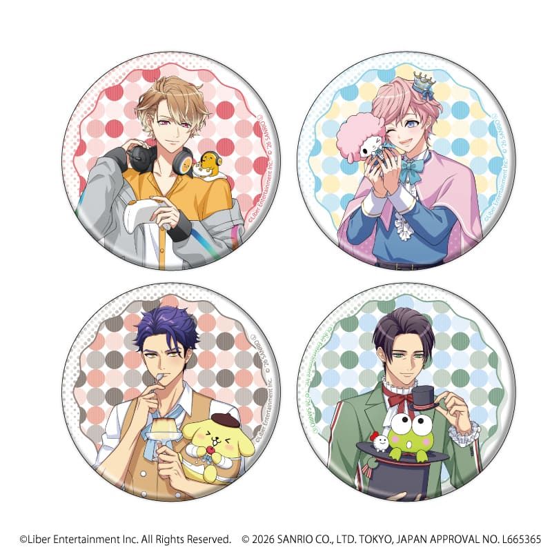 缶バッジ4個セット「A3!×Sanrio characters」04/ドットデザイン(コラボイラスト)