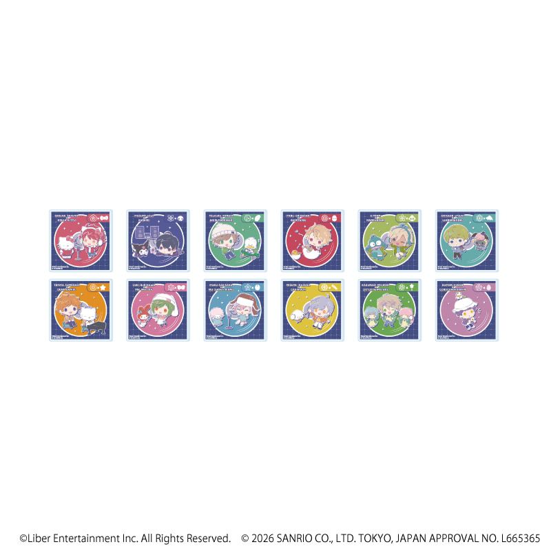 アクリルマグネット「A3!×Sanrio characters」01/ブラインド(12種)春組&夏組(コラボイラスト)