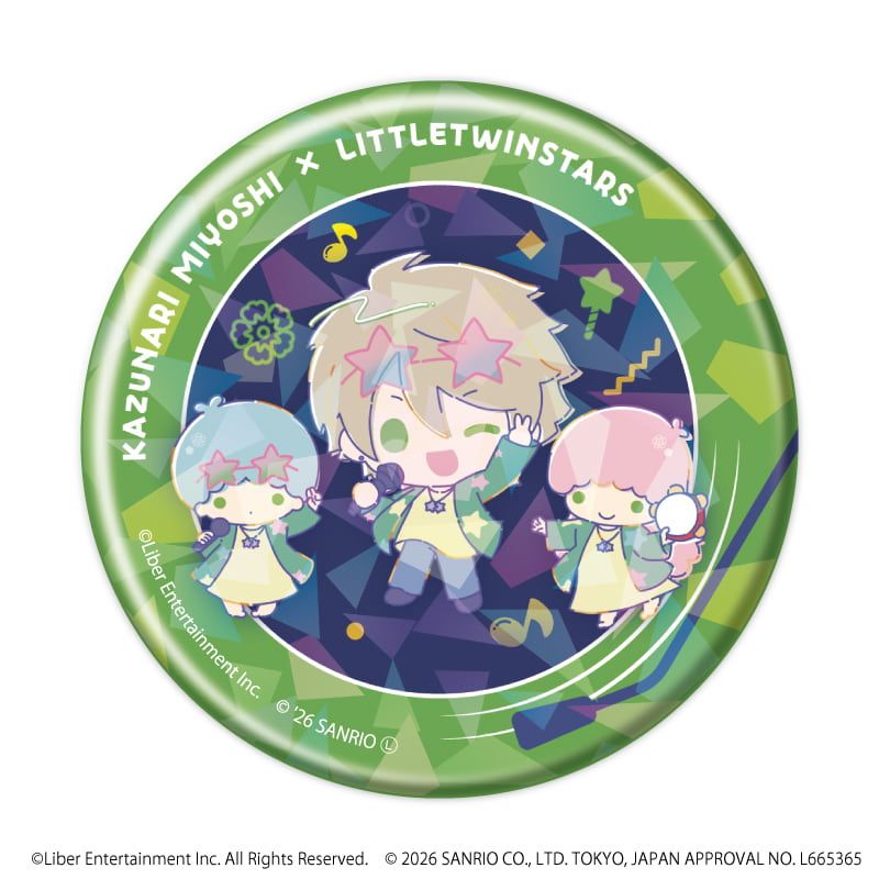 ホログラム缶バッジ(57mm)「A3!×Sanrio characters」01/ブラインド(12種)春組&夏組(コラボイラスト)