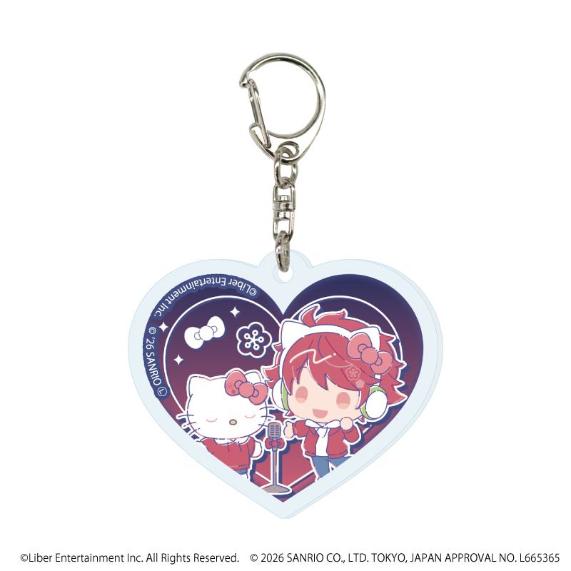 ハート形アクリルキーホルダー「A3!×Sanrio characters」01/ブラインド(12種)春組&夏組(コラボイラスト)