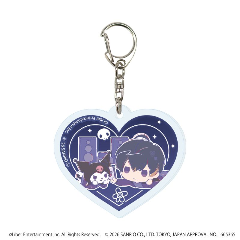 ハート形アクリルキーホルダー「A3!×Sanrio characters」01/ブラインド(12種)春組&夏組(コラボイラスト)