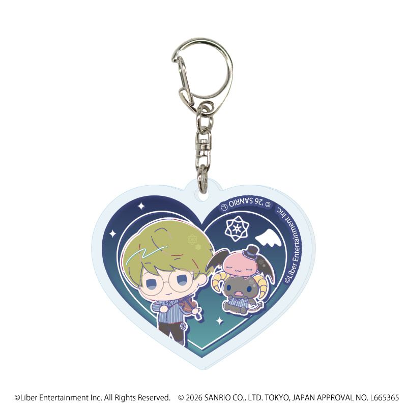 ハート形アクリルキーホルダー「A3!×Sanrio characters」01/ブラインド(12種)春組&夏組(コラボイラスト)