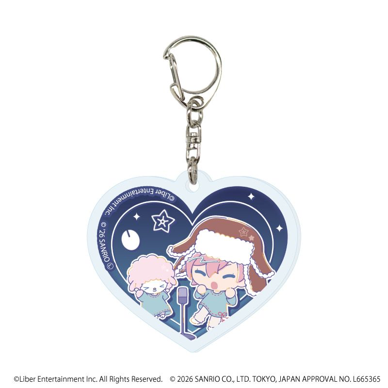 ハート形アクリルキーホルダー「A3!×Sanrio characters」01/ブラインド(12種)春組&夏組(コラボイラスト)