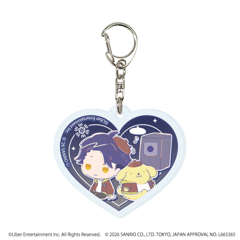 ハート形アクリルキーホルダー「A3!×Sanrio characters」02/ブラインド(12種)秋組&冬組(コラボイラスト)