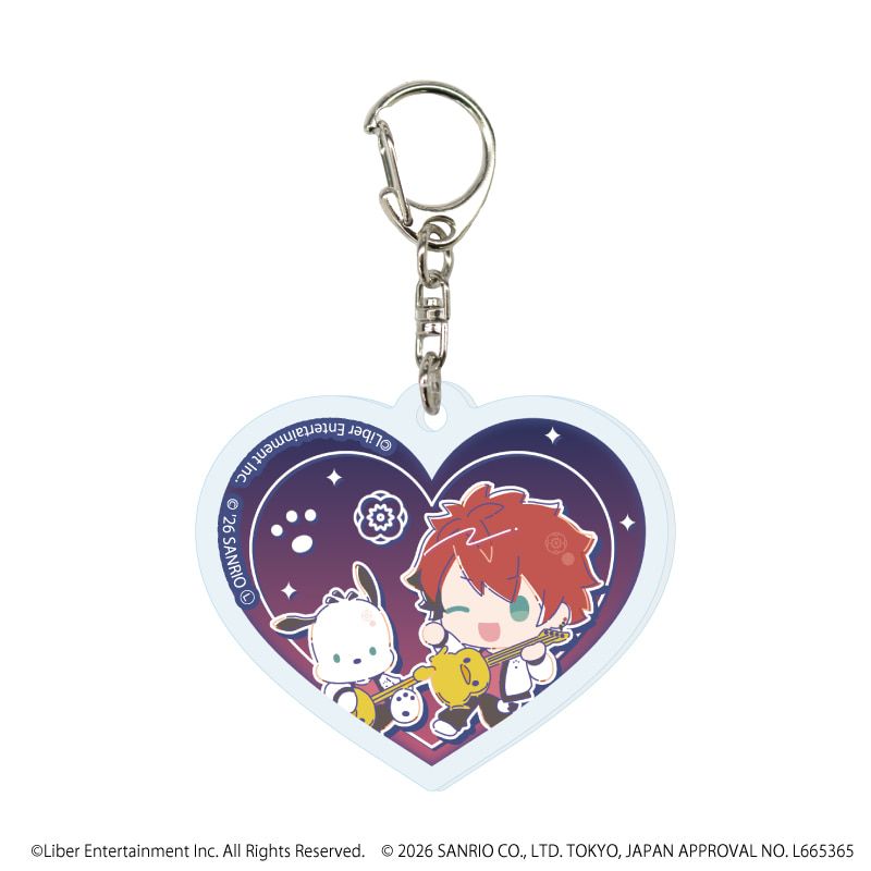 ハート形アクリルキーホルダー「A3!×Sanrio characters」02/ブラインド(12種)秋組&冬組(コラボイラスト)