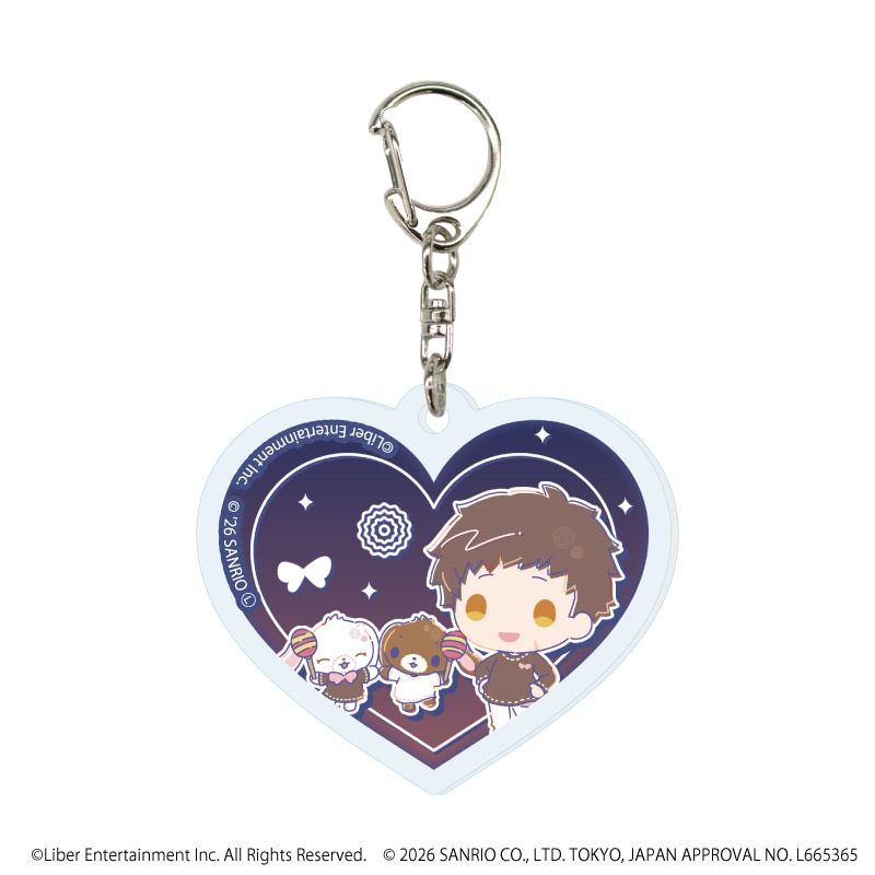 ハート形アクリルキーホルダー「A3!×Sanrio characters」02/ブラインド(12種)秋組&冬組(コラボイラスト)
