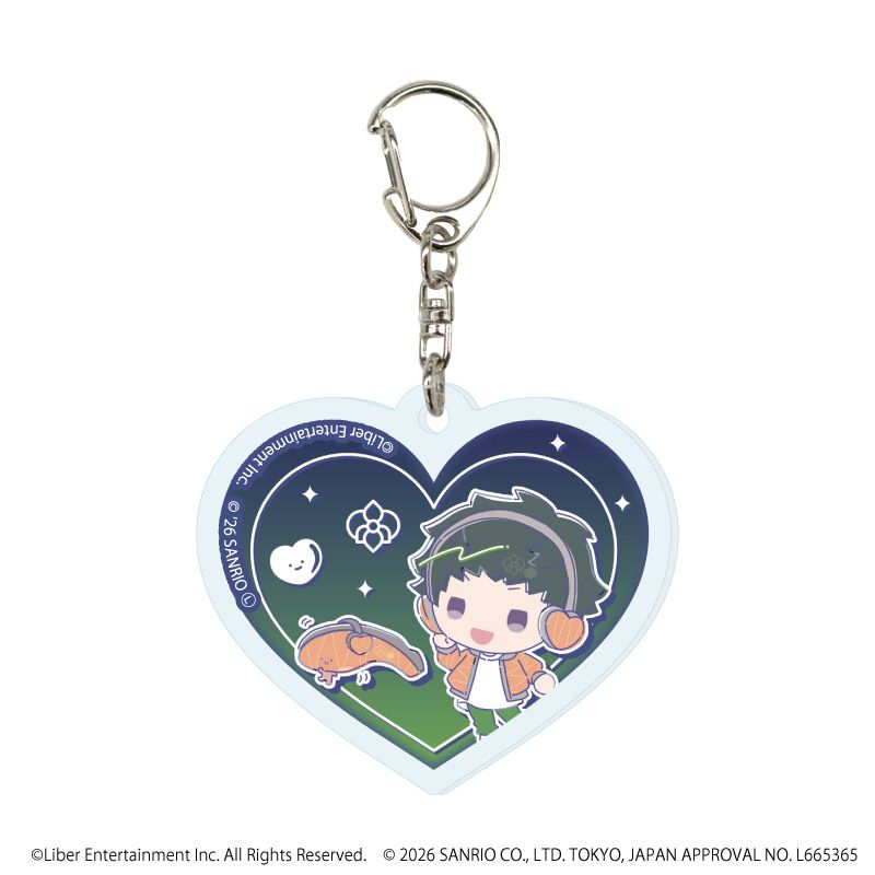 ハート形アクリルキーホルダー「A3!×Sanrio characters」02/ブラインド(12種)秋組&冬組(コラボイラスト)
