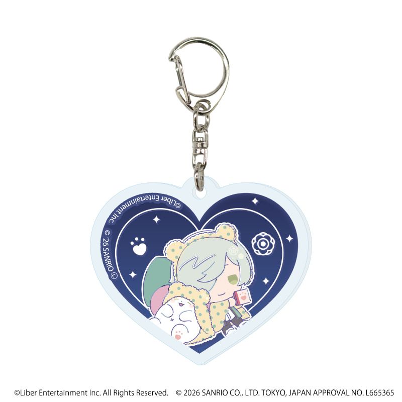 ハート形アクリルキーホルダー「A3!×Sanrio characters」02/ブラインド(12種)秋組&冬組(コラボイラスト)