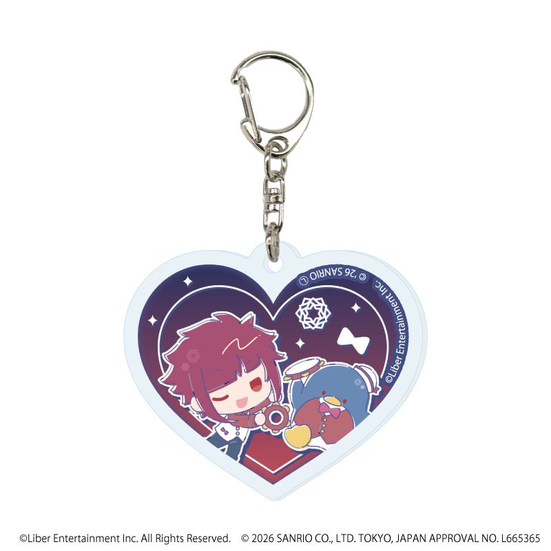 ハート形アクリルキーホルダー「A3!×Sanrio characters」02/ブラインド(12種)秋組&冬組(コラボイラスト)