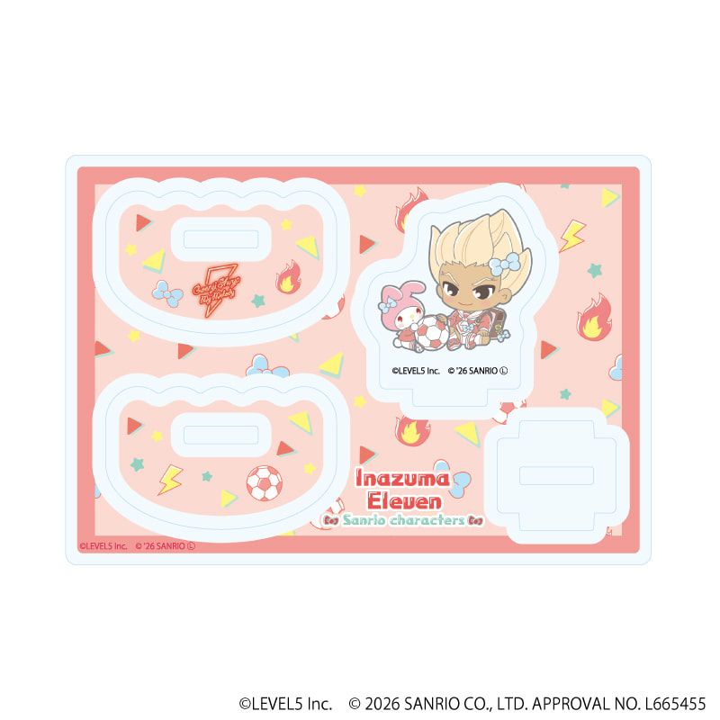 ゆらゆらアクリルスタンド「イナズマイレブン×サンリオキャラクターズ」02/豪炎寺修也×マイメロディ(コラボイラスト)