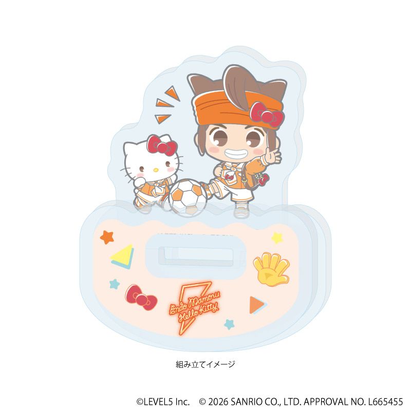 ゆらゆらアクリルスタンド「イナズマイレブン×サンリオキャラクターズ」01/円堂守×ハローキティ(コラボイラスト)