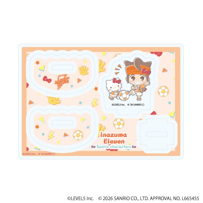 ゆらゆらアクリルスタンド「イナズマイレブン×サンリオキャラクターズ」01/円堂守×ハローキティ(コラボイラスト)