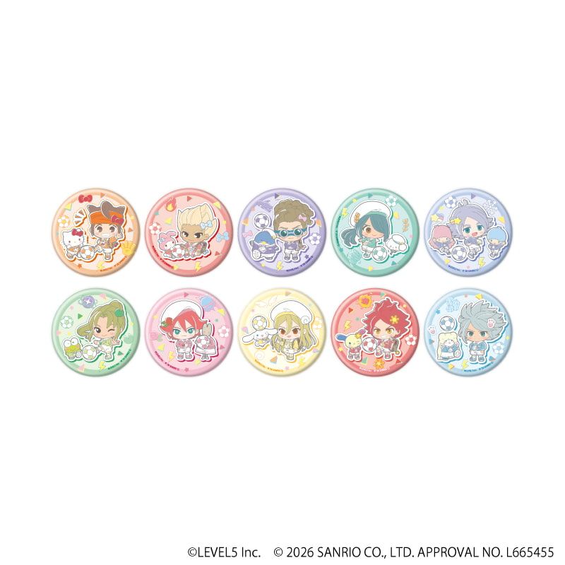 缶バッジ「イナズマイレブン×サンリオキャラクターズ」05/ブラインド(10種)(コラボイラスト)