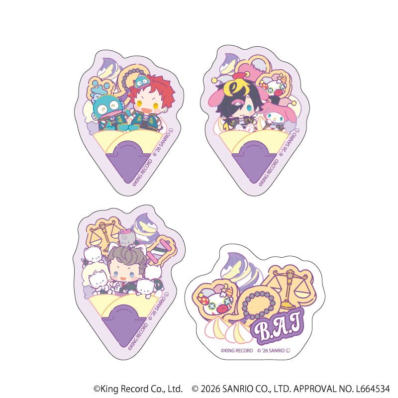 フレークシール(4枚セット）「ヒプノシスマイク SANRIO NAKAYOKU EDIT」06/Bad Ass Temple(コラボイラスト)