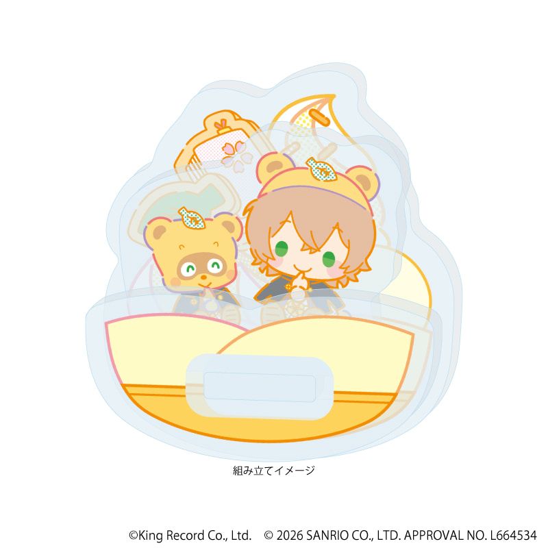 ゆらゆらアクリルスタンド「ヒプノシスマイク SANRIO NAKAYOKU EDIT」08/夢野 幻太郎×ぽこぽん日記(コラボイラスト)