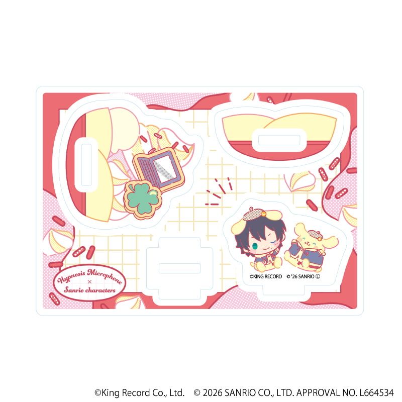 ゆらゆらアクリルスタンド「ヒプノシスマイク SANRIO NAKAYOKU EDIT」03/山田 三郎×ポムポムプリン(コラボイラスト)