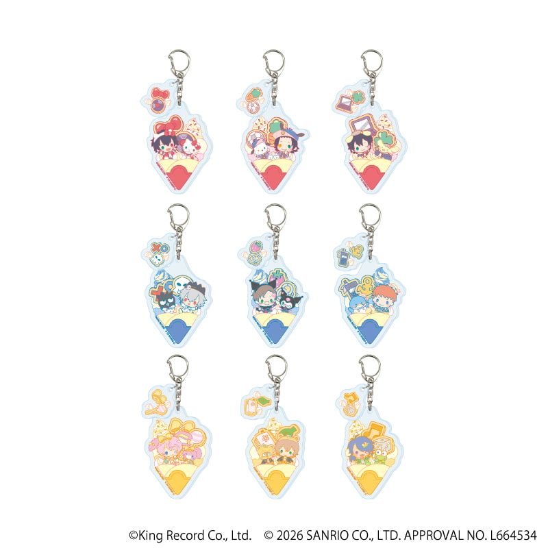 パーツ付きアクリルキーホルダー「ヒプノシスマイク SANRIO NAKAYOKU EDIT」01/コンプリートセット(全9種)(コラボイラスト)