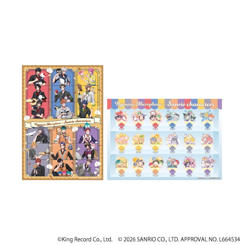 A4静電気ポスター(2枚セット)「ヒプノシスマイク SANRIO NAKAYOKU EDIT」01/集合デザイン(コラボイラスト)