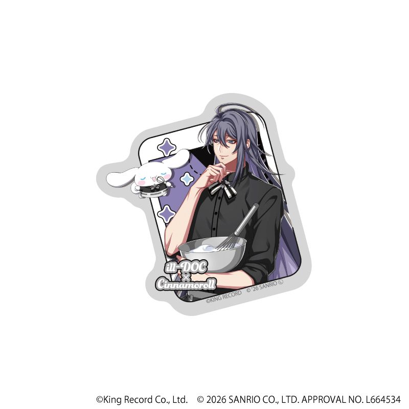 ダイカットステッカー「ヒプノシスマイク SANRIO NAKAYOKU EDIT」10/神宮寺 寂雷×シナモロール(コラボイラスト)