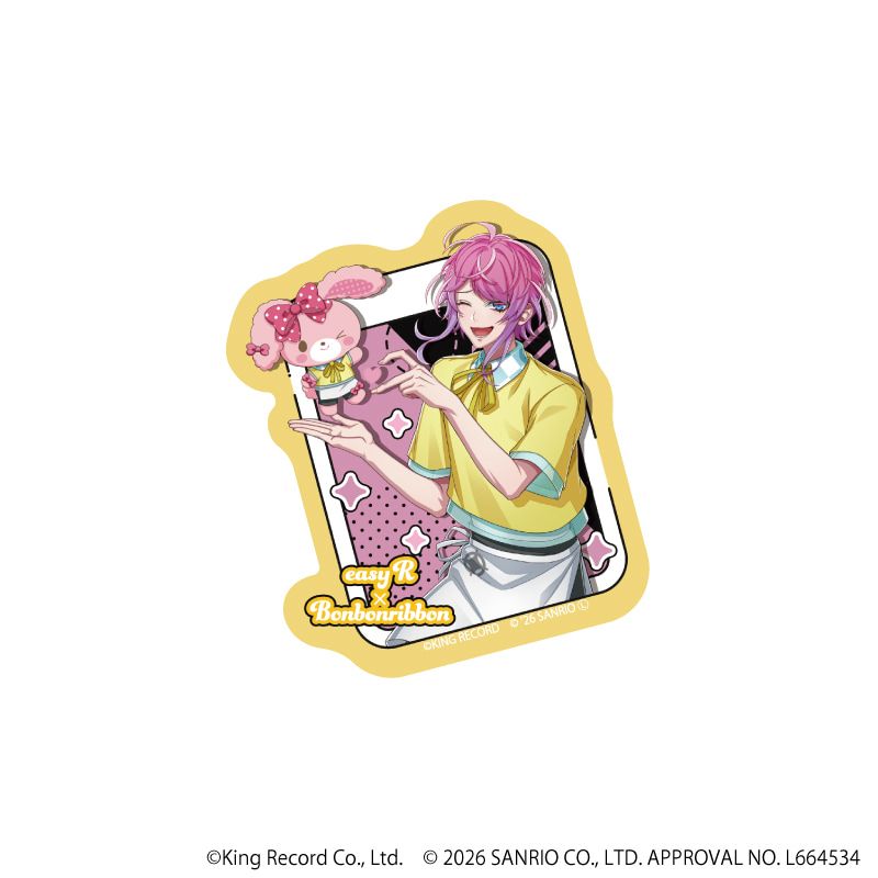 ダイカットステッカー「ヒプノシスマイク SANRIO NAKAYOKU EDIT」07/飴村 乱数×ぼんぼんりぼん(コラボイラスト)