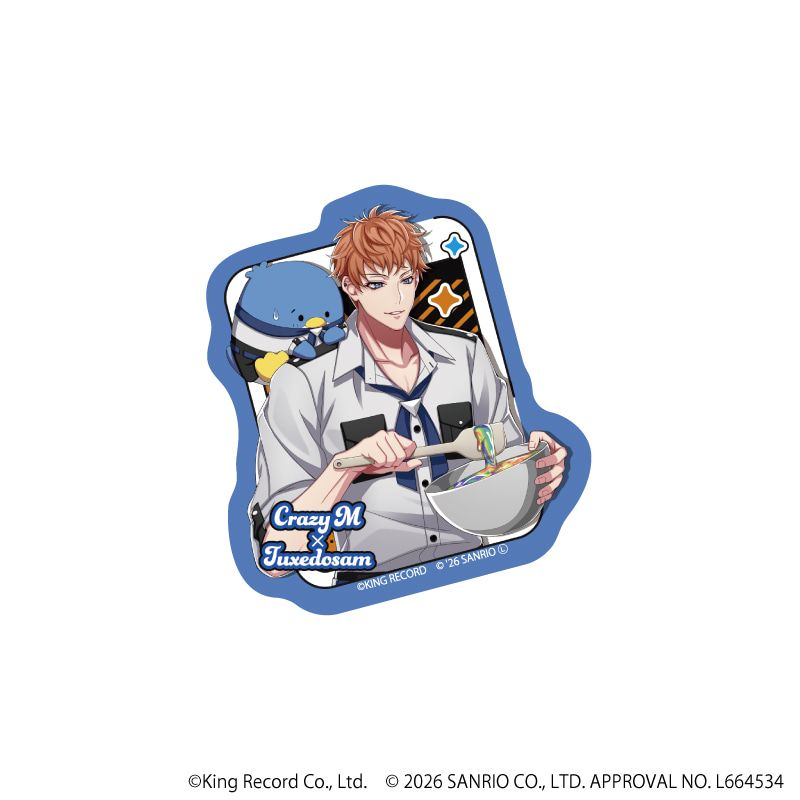 ダイカットステッカー「ヒプノシスマイク SANRIO NAKAYOKU EDIT」06/毒島 メイソン 理鶯×タキシードサム(コラボイラスト)