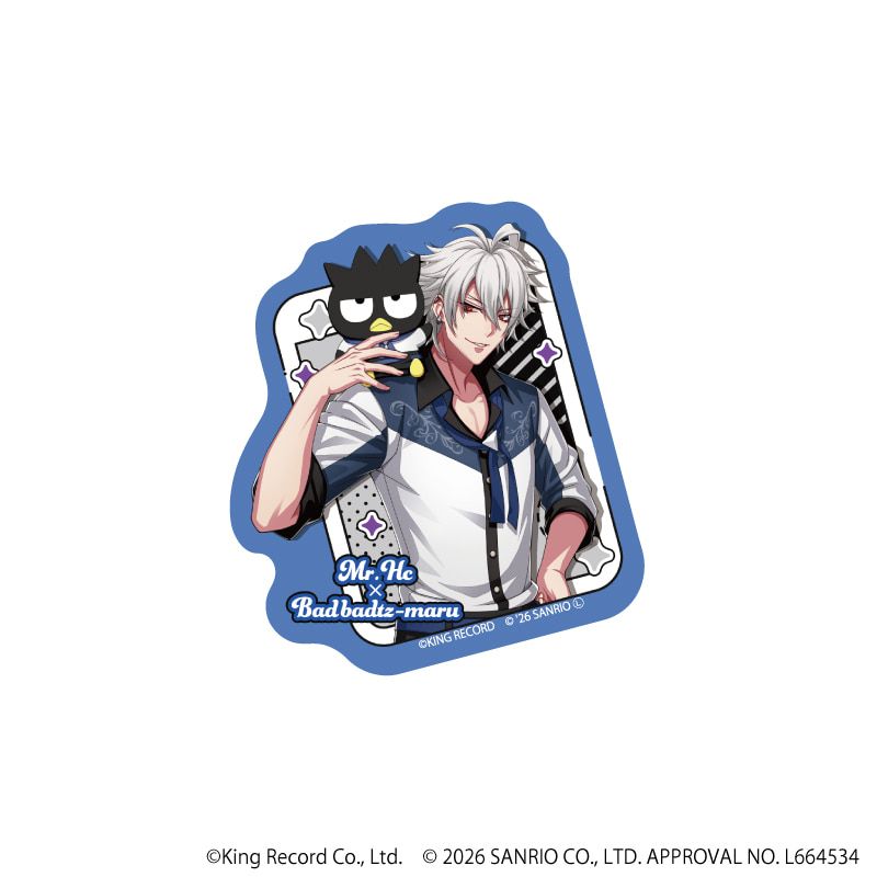 ダイカットステッカー「ヒプノシスマイク SANRIO NAKAYOKU EDIT」04/碧棺 左馬刻×バッドばつ丸(コラボイラスト)