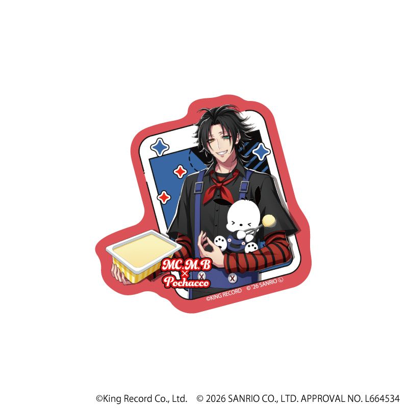 ダイカットステッカー「ヒプノシスマイク SANRIO NAKAYOKU EDIT」02/山田 二郎×ポチャッコ(コラボイラスト)