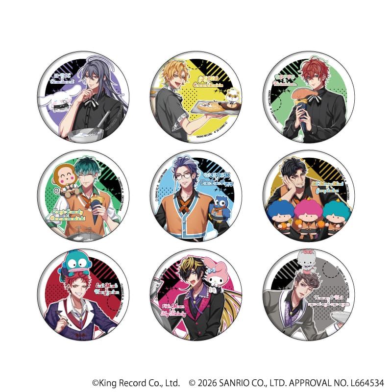 缶バッジ「ヒプノシスマイク SANRIO NAKAYOKU EDIT」02/コンプリートセット(全9種)(コラボイラスト)