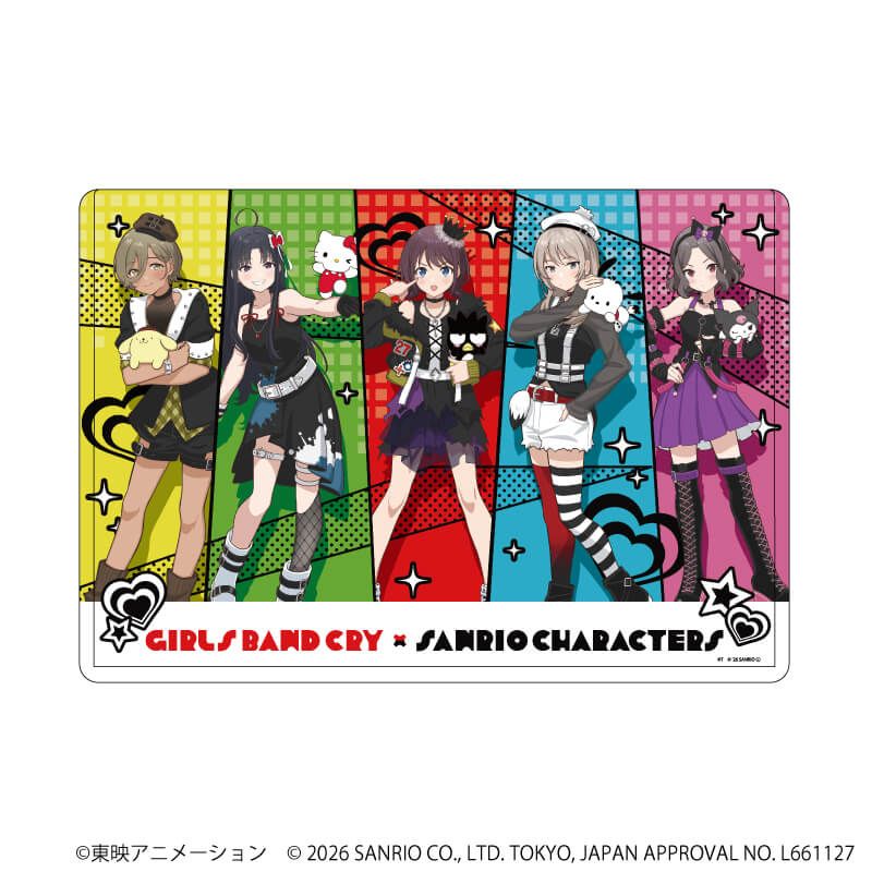 キャラクリアケース「ガールズバンドクライ×サンリオキャラクターズ」01/等身デザイン トゲナシトゲアリVer.(コラボイラスト)