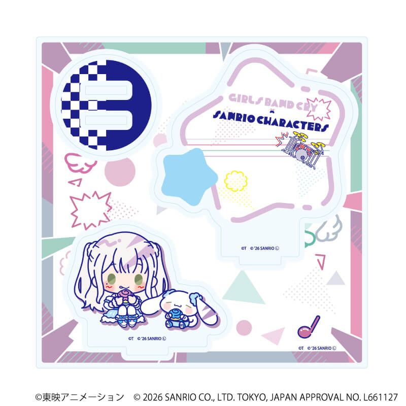 アクリルスタンドプレート「ガールズバンドクライ×サンリオキャラクターズ」09/アイ×シナモロール(コラボイラスト)