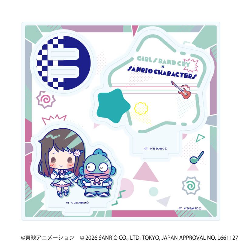 アクリルスタンドプレート「ガールズバンドクライ×サンリオキャラクターズ」08/リン×ハンギョドン(コラボイラスト)