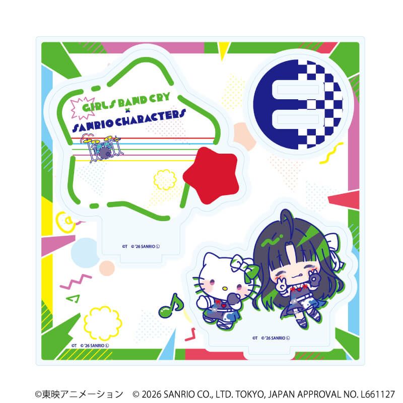 アクリルスタンドプレート「ガールズバンドクライ×サンリオキャラクターズ」03/安和 すばる×ハローキティ(コラボイラスト)