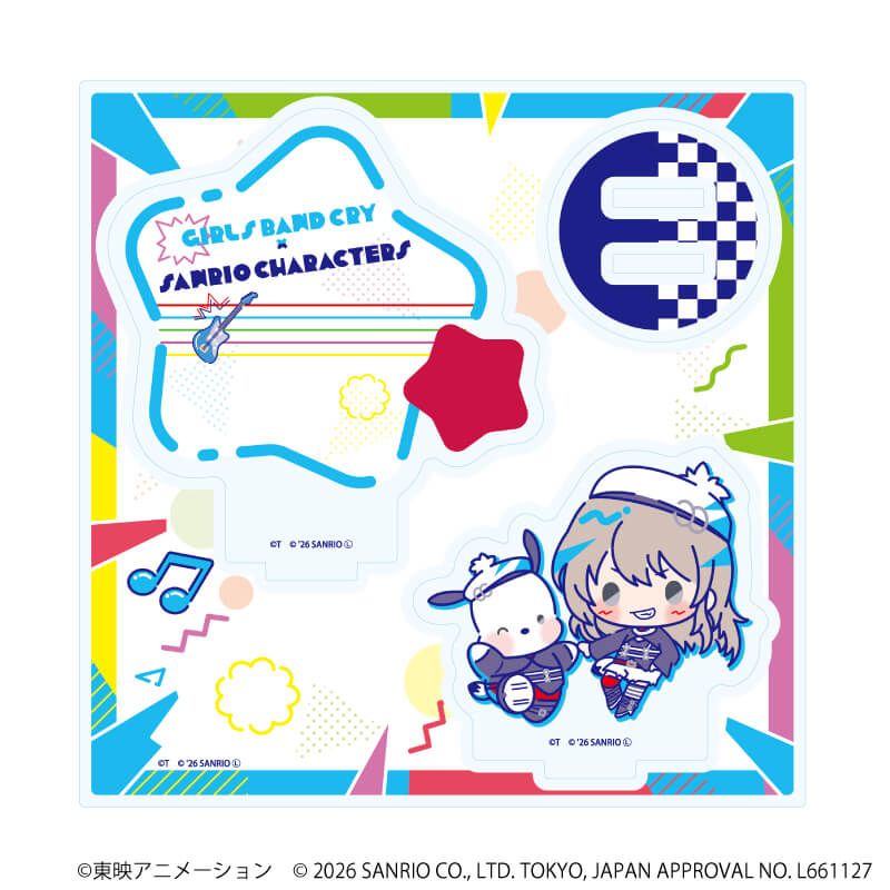 アクリルスタンドプレート「ガールズバンドクライ×サンリオキャラクターズ」02/河原木 桃香×ポチャッコ(コラボイラスト)