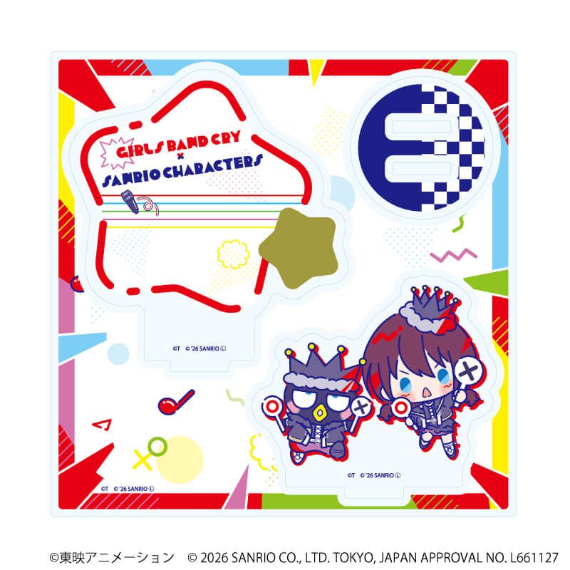 アクリルスタンドプレート「ガールズバンドクライ×サンリオキャラクターズ」01/井芹 仁菜×バッドばつ丸(コラボイラスト)