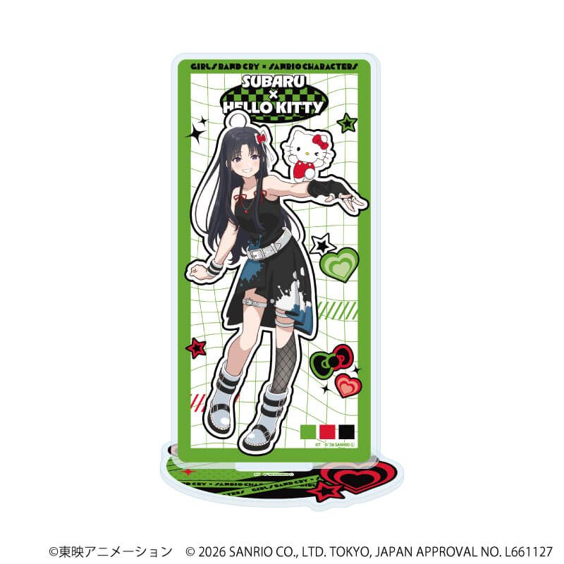 アクリルスタンド「ガールズバンドクライ×サンリオキャラクターズ」12/安和 すばる×ハローキティ(コラボイラスト)