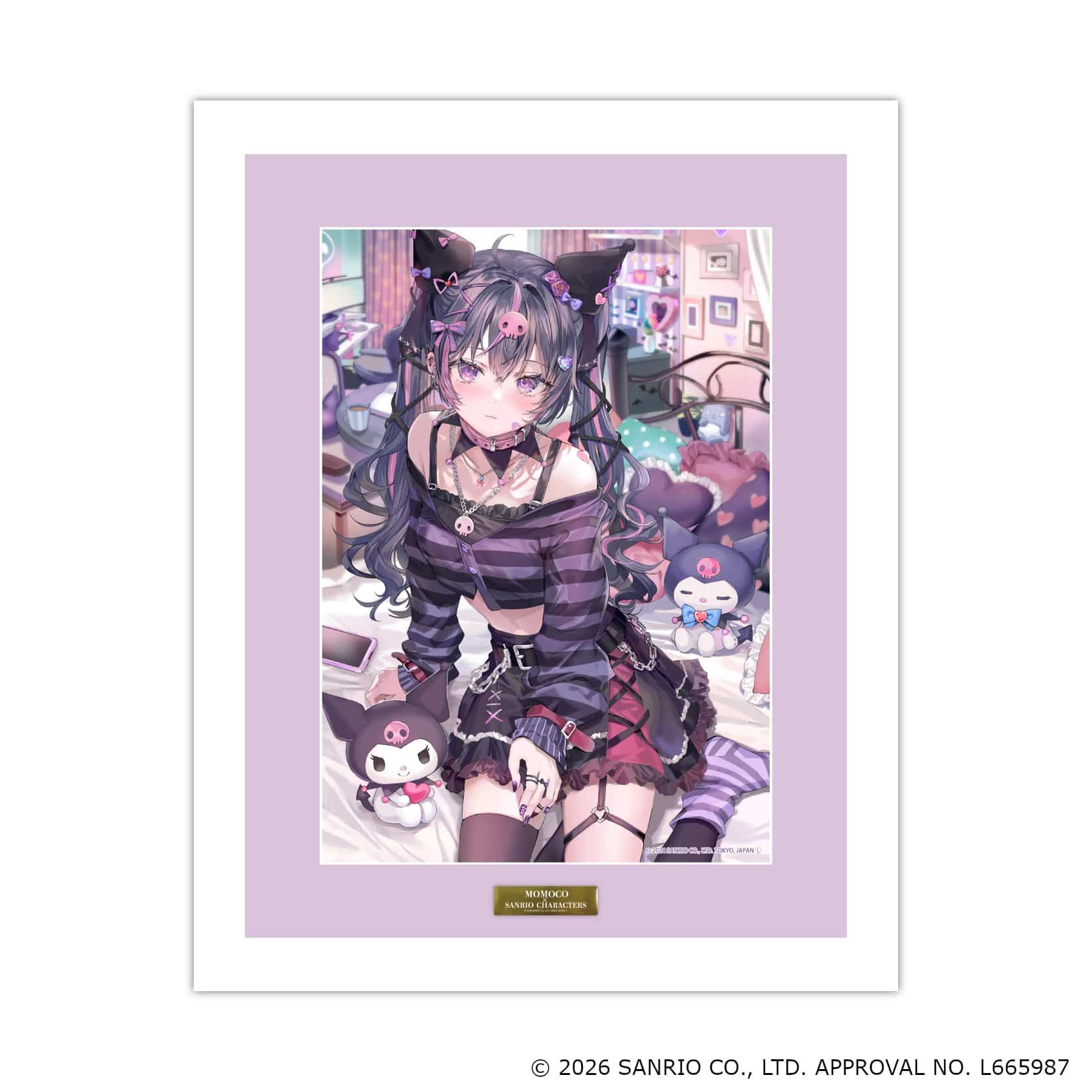 高精細複製原画（額付き）「ももこ×サンリオキャラクターズ」04/クロミ(コラボイラスト)