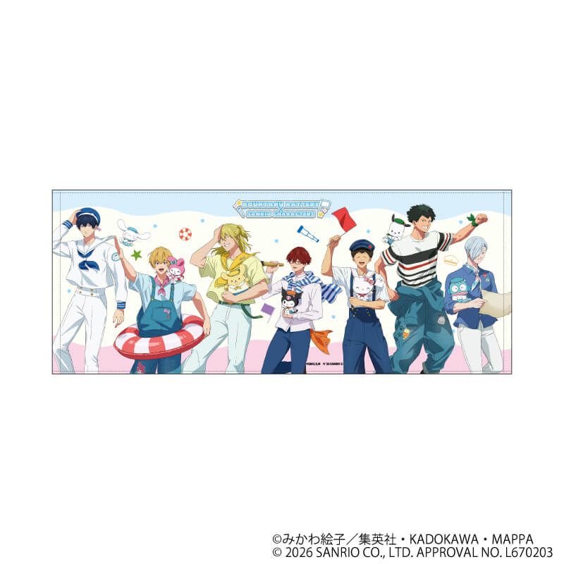 フェイスタオル「忘却バッテリー×サンリオキャラクターズ」01/集合デザイン(コラボイラスト)