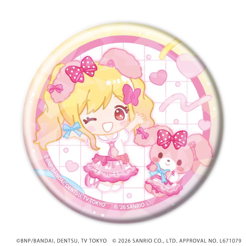 ホログラム缶バッジ(57mm)「アイカツスターズ！×サンリオキャラクターズ」04/コンプリートセット(全10種)(コラボイラスト(ミニキャラ))