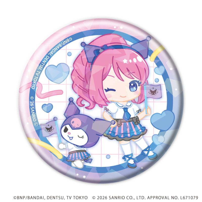 ホログラム缶バッジ(57mm)「アイカツスターズ！×サンリオキャラクターズ」04/コンプリートセット(全10種)(コラボイラスト(ミニキャラ))