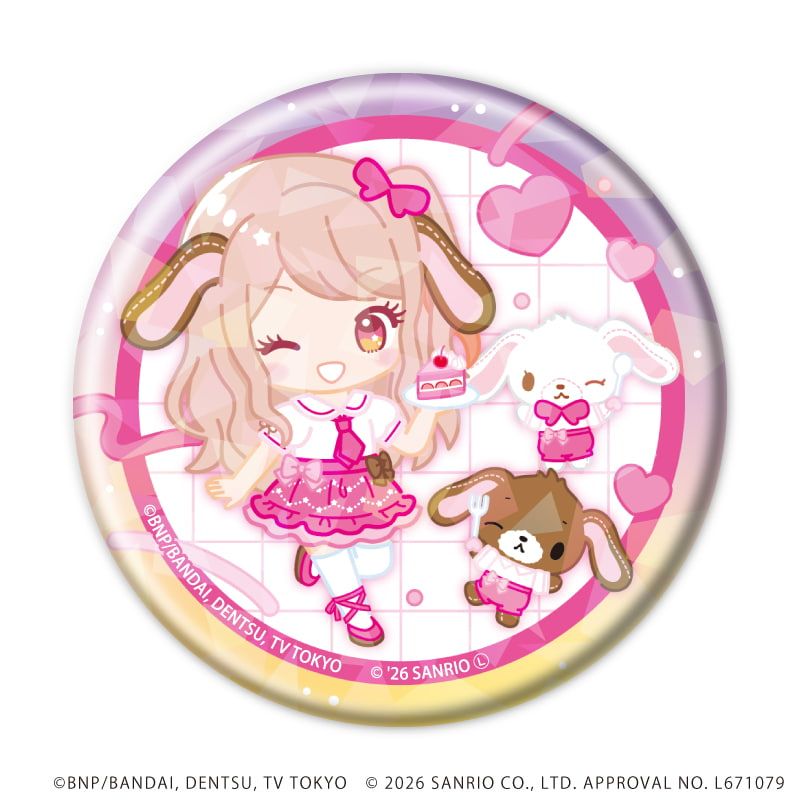ホログラム缶バッジ(57mm)「アイカツスターズ！×サンリオキャラクターズ」04/コンプリートセット(全10種)(コラボイラスト(ミニキャラ))