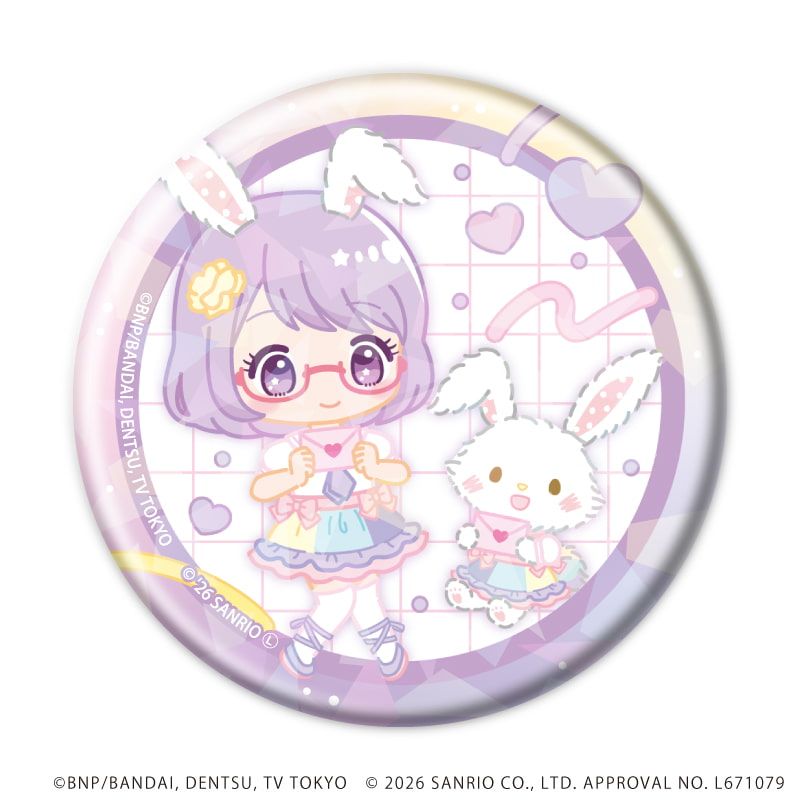 ホログラム缶バッジ(57mm)「アイカツスターズ！×サンリオキャラクターズ」04/コンプリートセット(全10種)(コラボイラスト(ミニキャラ))
