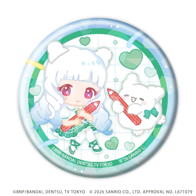 ホログラム缶バッジ(57mm)「アイカツスターズ！×サンリオキャラクターズ」04/コンプリートセット(全10種)(コラボイラスト(ミニキャラ))