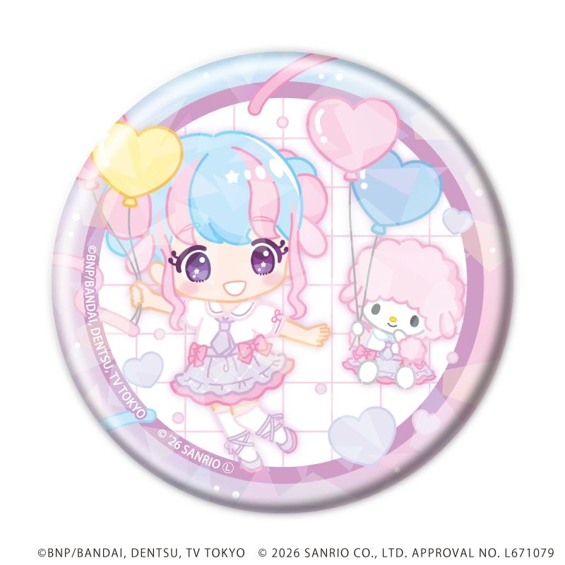 ホログラム缶バッジ(57mm)「アイカツスターズ！×サンリオキャラクターズ」04/コンプリートセット(全10種)(コラボイラスト(ミニキャラ))