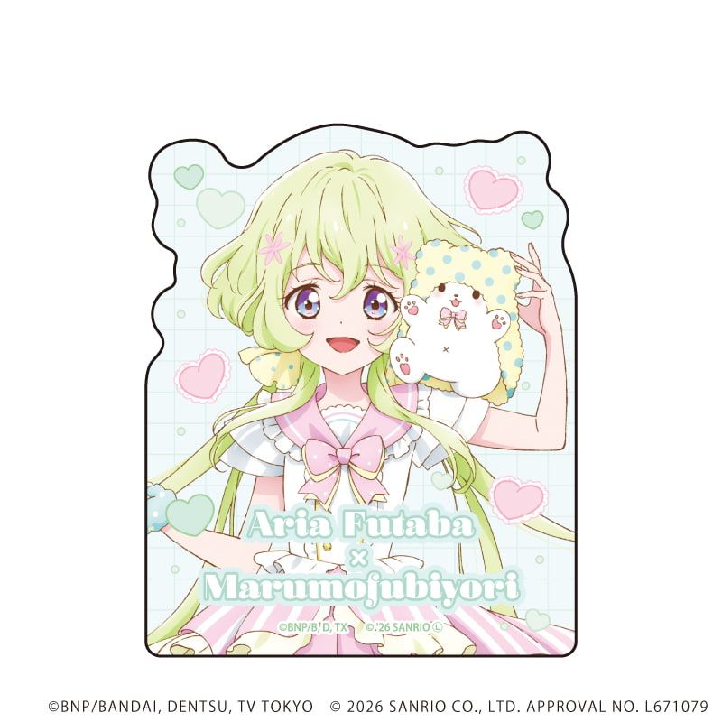 オーロラステッカー「アイカツスターズ！×サンリオキャラクターズ」05/双葉アリア×まるもふびより(コラボイラスト(等身))