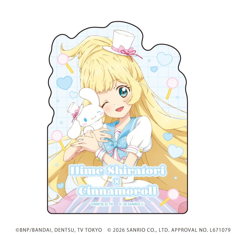 オーロラステッカー「アイカツスターズ！×サンリオキャラクターズ」04/白鳥ひめ×シナモロール(コラボイラスト(等身))