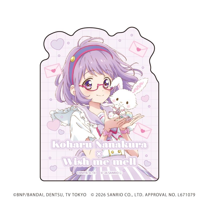 オーロラステッカー「アイカツスターズ！×サンリオキャラクターズ」03/七倉小春×ウィッシュミーメル(コラボイラスト(等身))